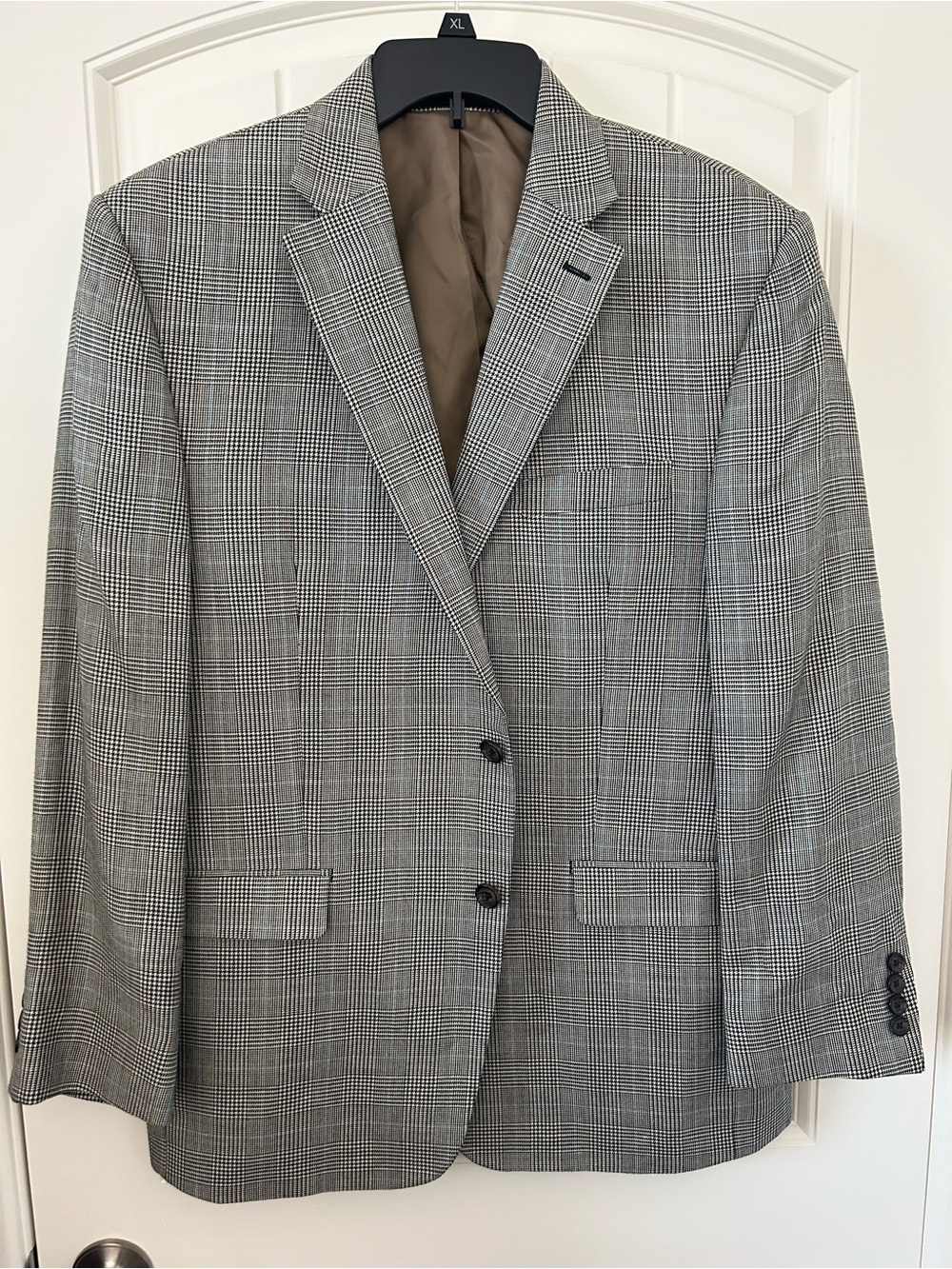 Lauren Ralph Lauren Blazer Silk/Wool Mens 42R Grey Glen Plaid Sport Coat Jacket